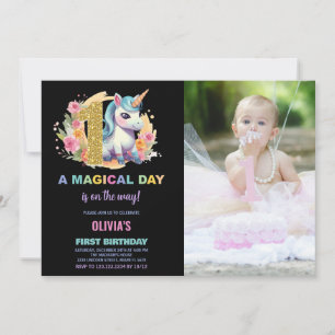Invitation Premier anniversaire Unicorn Anniversaire Invitati