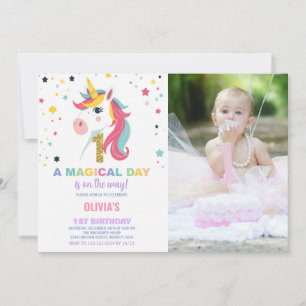 Invitation Premier anniversaire Unicorn Anniversaire Invitati