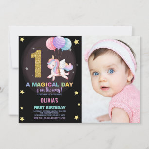 Invitation Premier anniversaire Unicorn Anniversaire Invitati