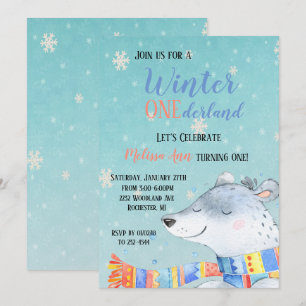Invitation Premier Anniversaire Winter Onederland