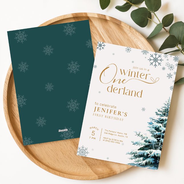 Invitation Premier anniversaire Winter Onederland flocon de n (Créateur téléchargé)