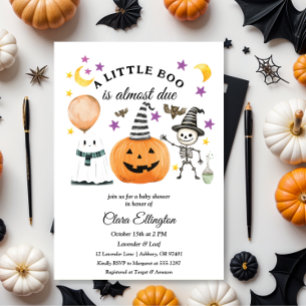 Invitation Premier Baby shower d'Halloween du petit Citrouill