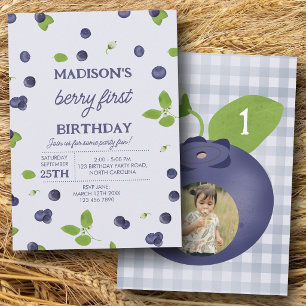 Invitation Premier Berry 1er Anniversaire Myrtille Photo