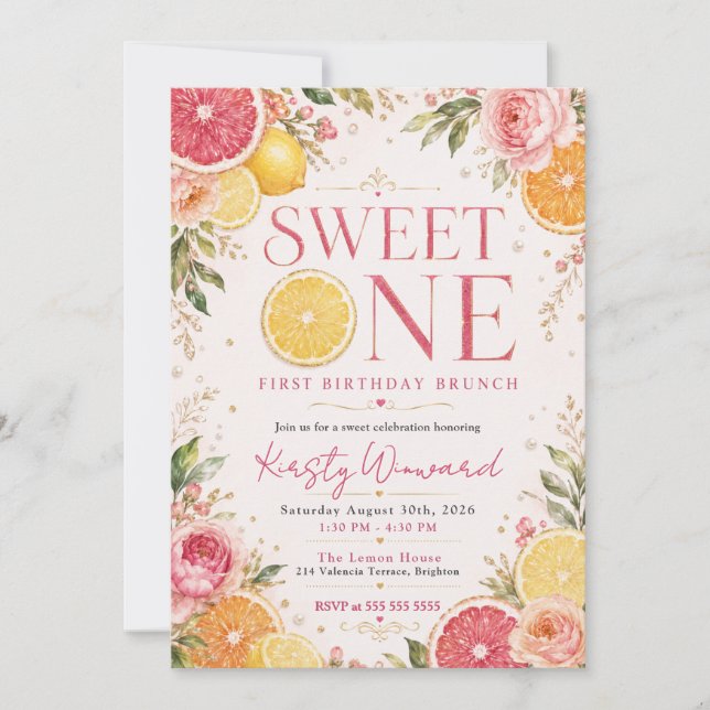 Invitation Premier brunch d'anniversaire de la douce (Devant)