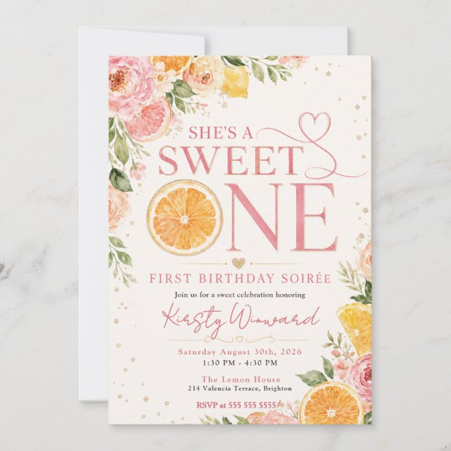 Invitation Premier brunch d'anniversaire de la douce (Devant)