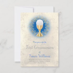 Invitation Premier communion, garçon catholique
