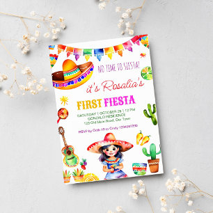 Invitation Premier fiesta coloré mignon fille espagnole anniv