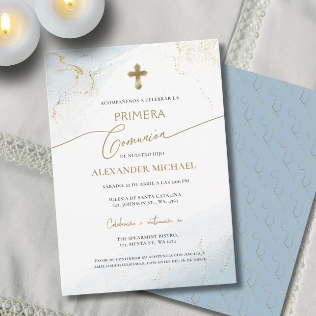 Invitation Premier garçon espagnol Première communion  (Créateur téléchargé)