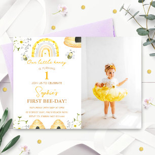 Invitation Premier Jour de l'abeille Bumble Bee Girls Photo A