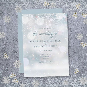 Invitation Premier Mariage de flocons de neige