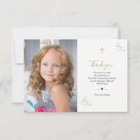 Premier Merci photo Communion minimaliste Or