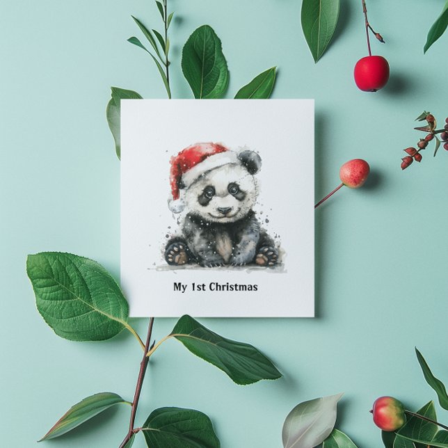 Invitation Premier Noël de l'ours en bambou, coutume (Créateur téléchargé)