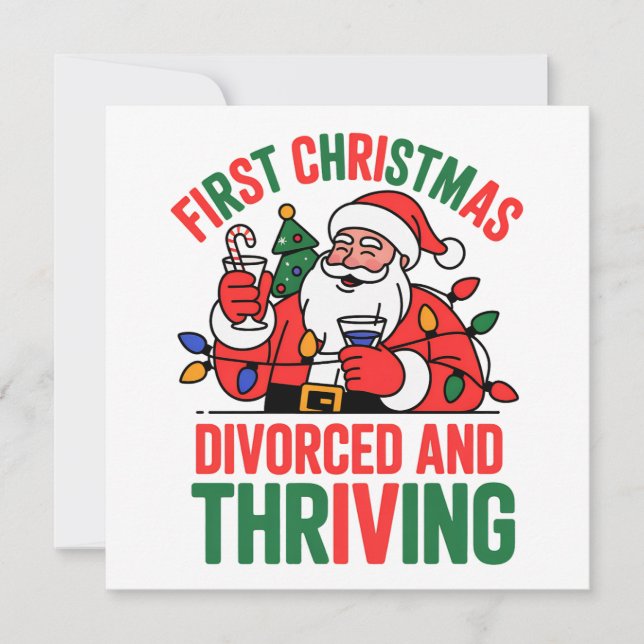 Invitation Premier Noël divorcé et prospère Noël  (Devant)