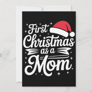 Invitation Premier Noël en tant que Maman Chapeau de Père Noë