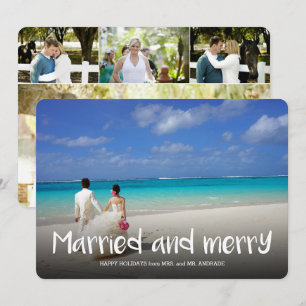 Invitation Premier Noël marié de joyeuse photo de vacances
