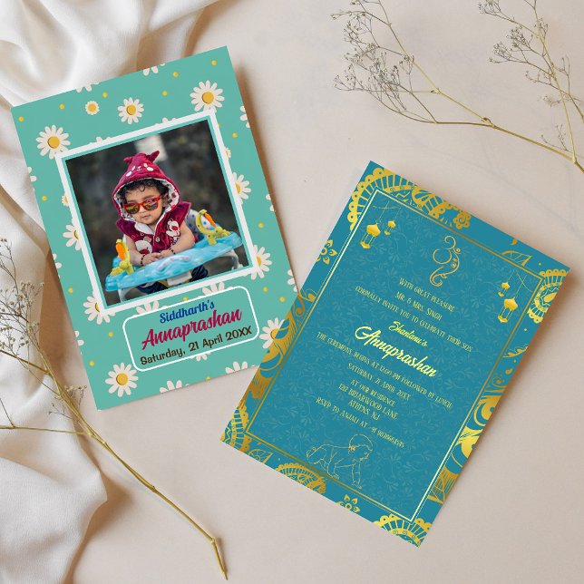 Invitation Premier Riz "Annaprashan" Photo indienne Baby (Créateur téléchargé)