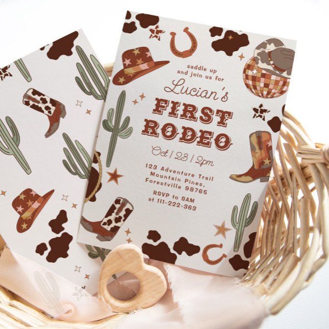 Invitation Premier rodéo 1er anniversaire Cow-boy Far West (Créateur téléchargé)