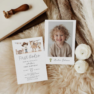 Invitation Premier Rodeo Boy Moderne 1er Anniversaire