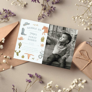 Invitation Premier Rodeo Cowboy Boy Anniversaire Photo