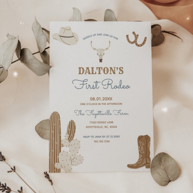 Invitation Premier Rodeo Cowboy fête d'anniversaire (Available for print and instant digital download!)