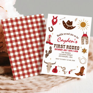 Invitation Premier Rodéo Cowboy Occidental Premier Anniversai