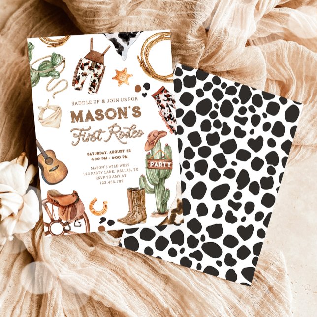 Invitation Premier Rodeo Cowboy Wild West Boy Anniversaire (Créateur téléchargé)