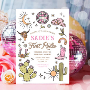 Invitation Premier Rodéo Cowboy Wild West Western Girl Annive