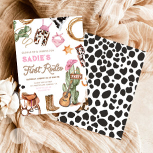 Invitation Premier Rodéo Cowboy Wild West Western Girl Annive