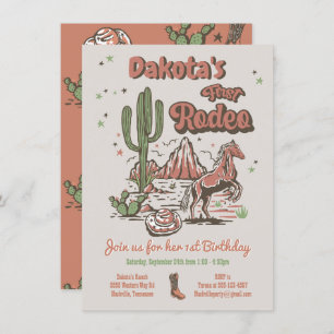 Invitation Premier Rodéo Cowgirl Cowboy Anniversaire