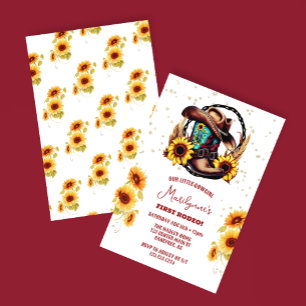 Invitation Premier Rodéo Cowgirl de l'Ouest 1er Anniversaire