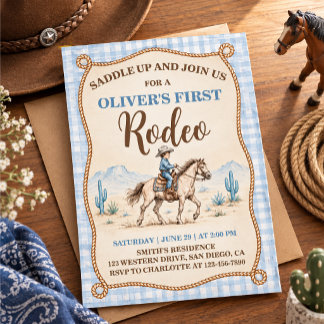 Invitation Premier rodéo d'anniversaire d'un garçon
