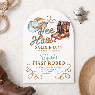 Invitation Premier Rodéo de Cowboy 1er Anniversaire