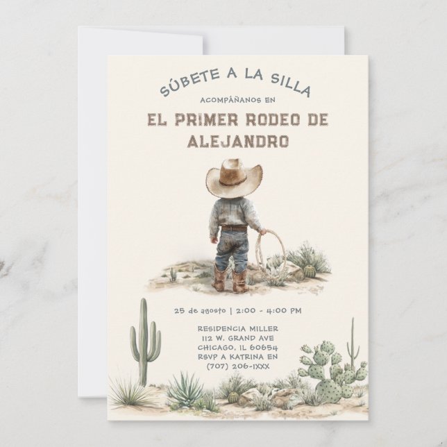 Invitation Premier Rodéo Enfant Personnalisée (Devant)