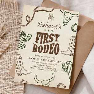 Invitation Premier Rodeo Western Boy 1er anniversaire