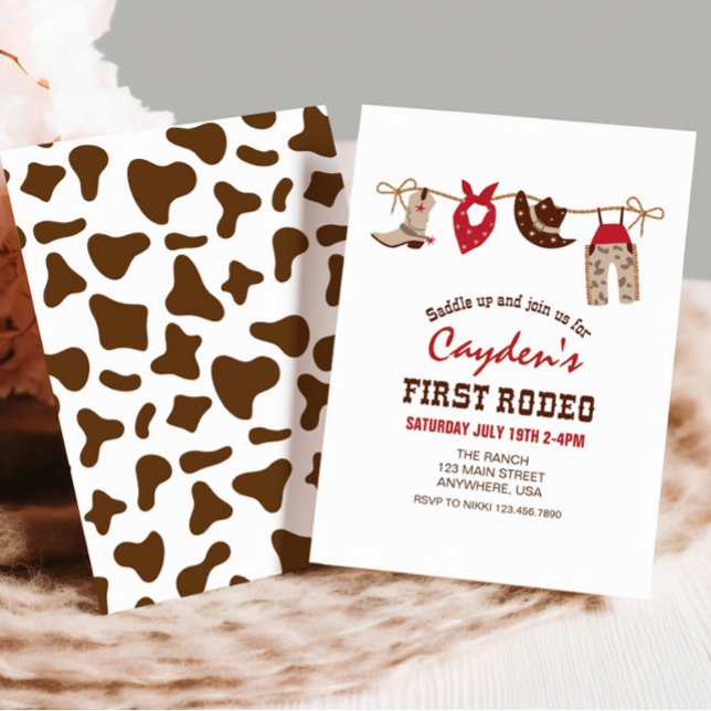 Invitation Premier Rodeo Western Cowboy Premier anniversaire  (Créateur téléchargé)