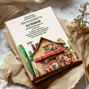 Invitation Premier Rodéo Western Cowboy Premier anniversaire