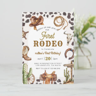 Invitation Premier Rodéo Wild West Cowboy Anniversaire