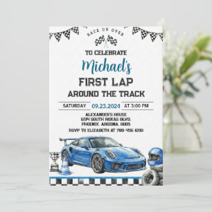Invitation Premier Tour Autour De La Piste Voiture De Course 