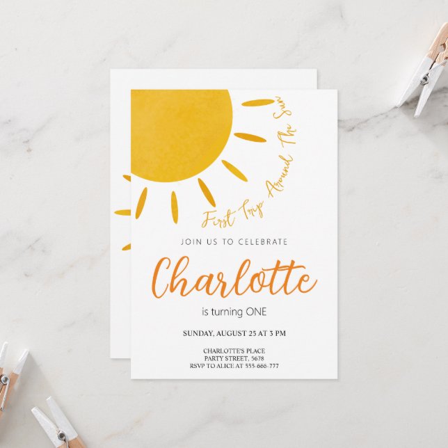 Invitation Premier Tour Autour du Soleil (Devant/Arrière en situation)