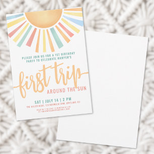 Invitation Premier Tour Autour Du Soleil 1er Anniversaire