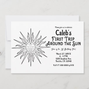 Invitation Premier tour autour du Soleil 1er anniversaire Noi