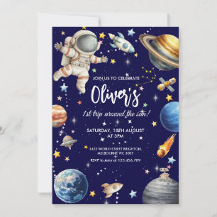 Invitation Premier Tour Autour du Soleil Anniversaire Astrona