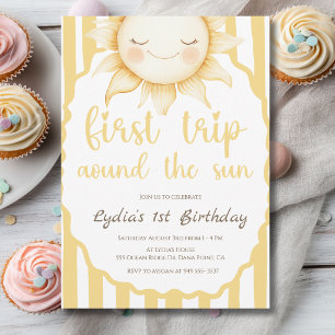 Invitation Premier tour autour du Soleil Fête d'anniversaire 