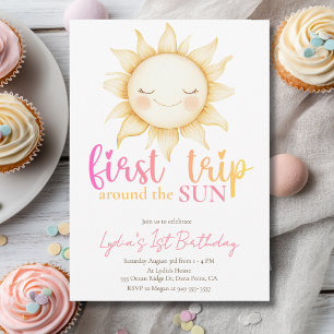 Invitation Premier tour autour du Soleil Fête d'anniversaire