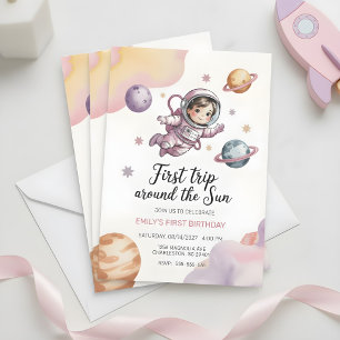 Invitation Premier Tour Autour du Soleil Fille Rose Anniversa