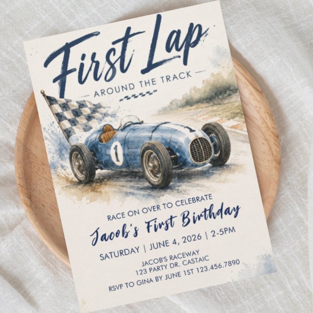 Invitation Premier Tour de Circuit | 1er Anniversaire | UN (Créateur téléchargé)