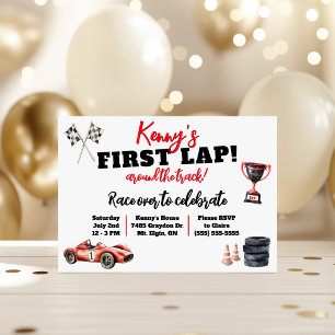 Invitation Premier Tour de Circuit, Anniversaire d'Enfants