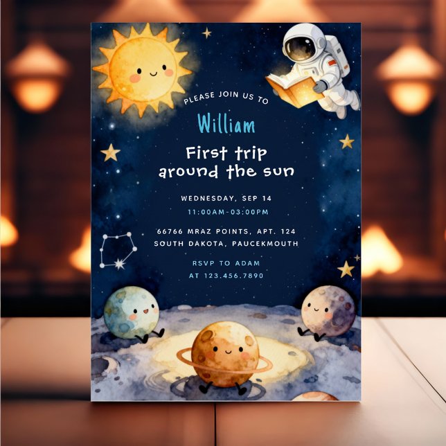 Invitation Premier Tour de Soleil Véritable Espace 1er Annive (Créateur téléchargé)