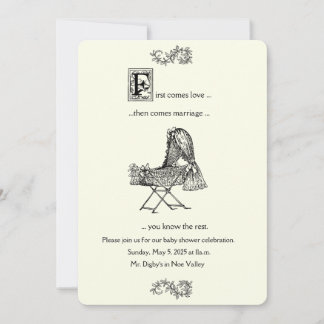 Invitation Premier vient Mariage Histoire Livre Baby showers