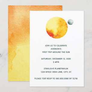 Invitation Premier voyage autour de l'invitation du soleil